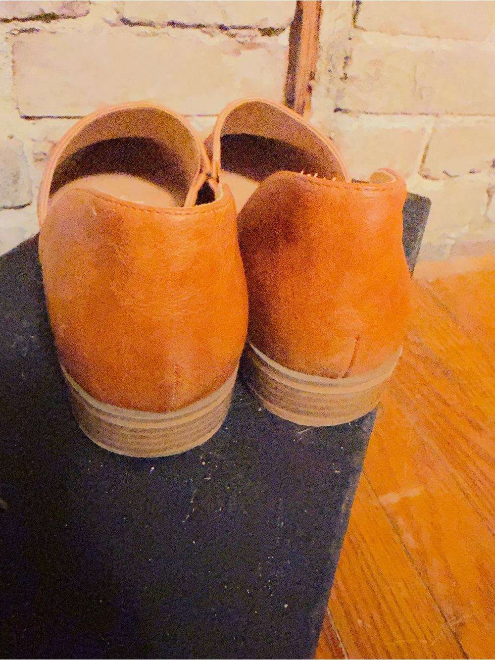 Catherine Malandrino Cognac Leather D'Orsay Flats - Picture 3 of 4